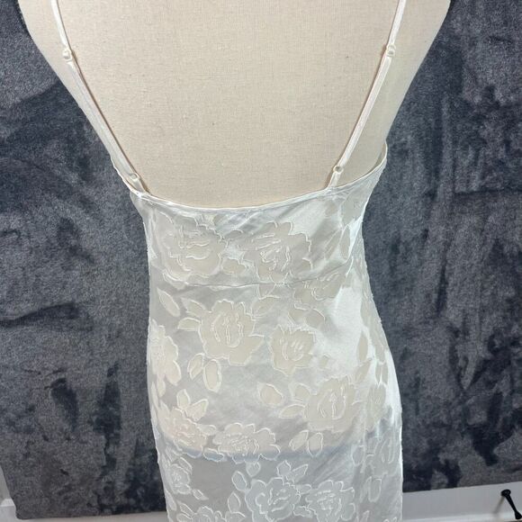 Vtg Victoria's Secret Long Front Slit Sheer Floral Sleeveless Nightgown S *Read - Picture 8 of 14